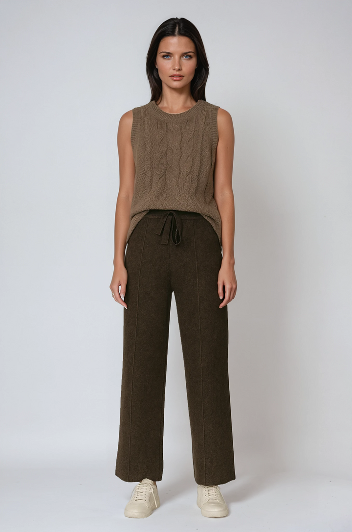 Fiona | Knitted Trousers with Drawstring Waist