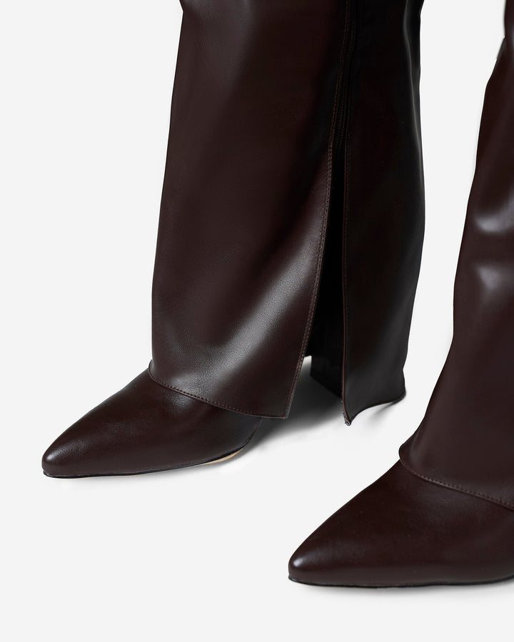 Lavista | Leather Knee High Boots - Brown