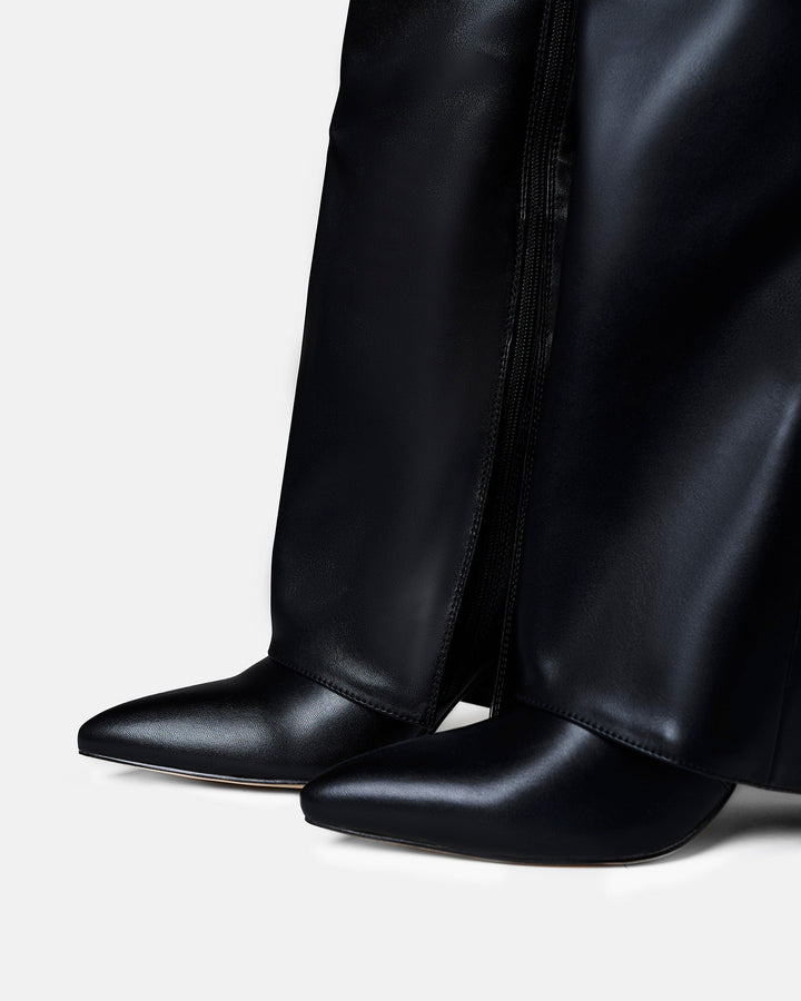 Lavista | Leather Knee High Boots - Black