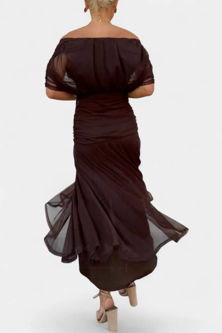 Florendra | Long Floral V Neck Dress