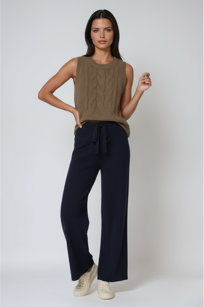 Fiona | Knitted Trousers with Drawstring Waist