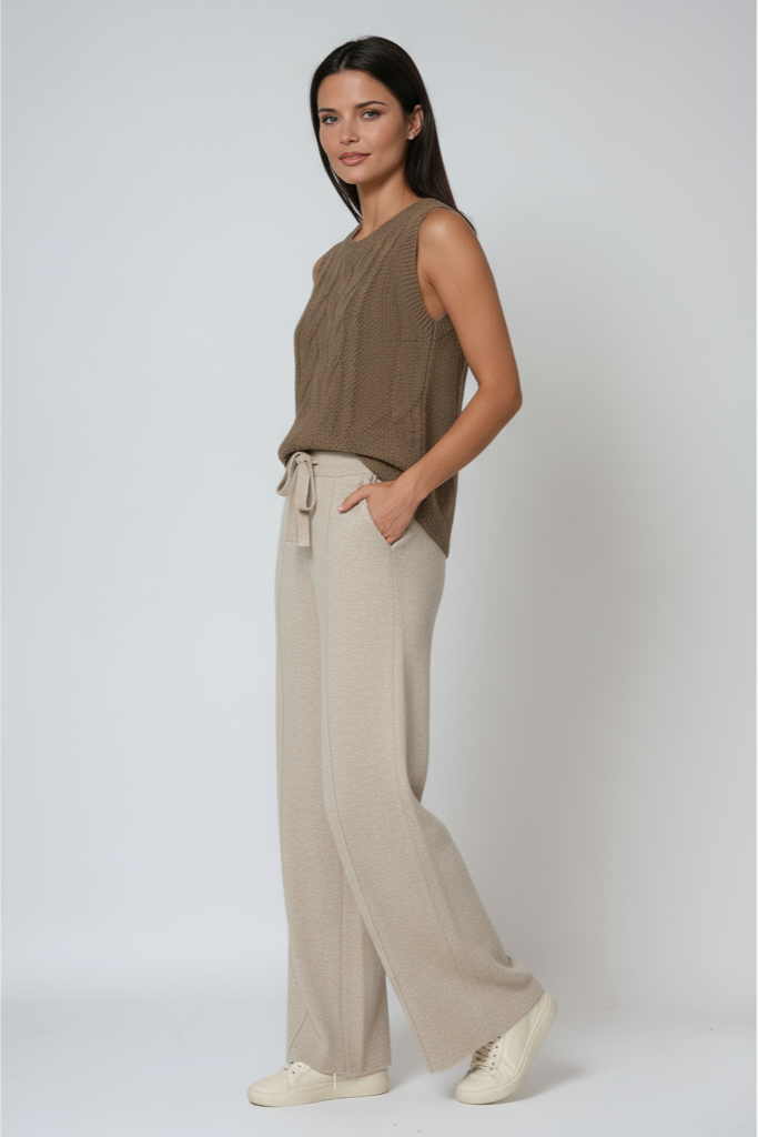 Fiona | Knitted Trousers with Drawstring Waist