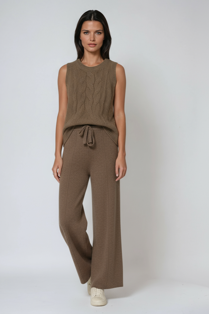 Fiona | Knitted Trousers with Drawstring Waist