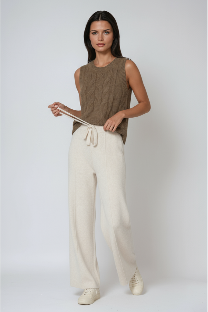 Fiona | Knitted Trousers with Drawstring Waist