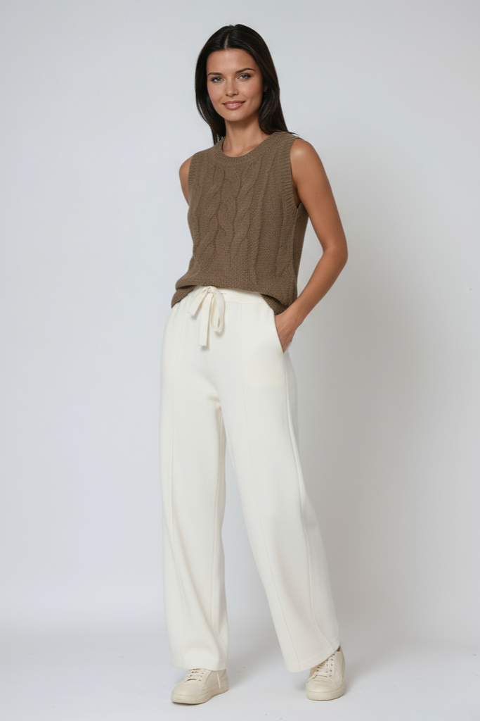 Fiona | Knitted Trousers with Drawstring Waist