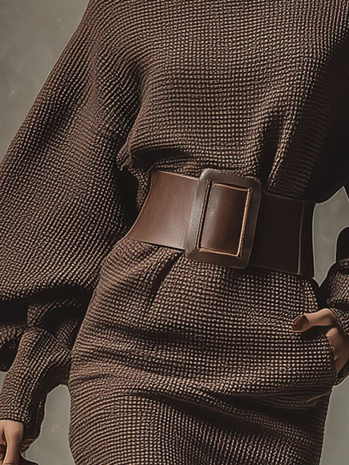 Clara | Structured Belt Knit Dress